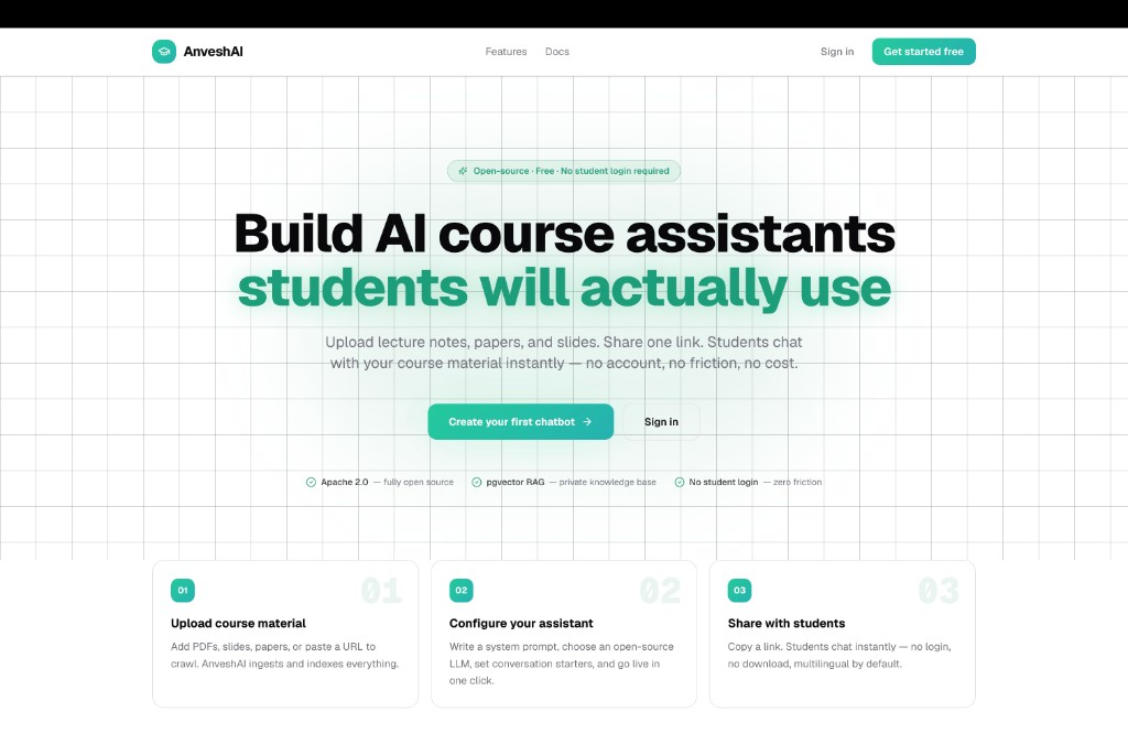 AnveshAI — AI course assistant platform